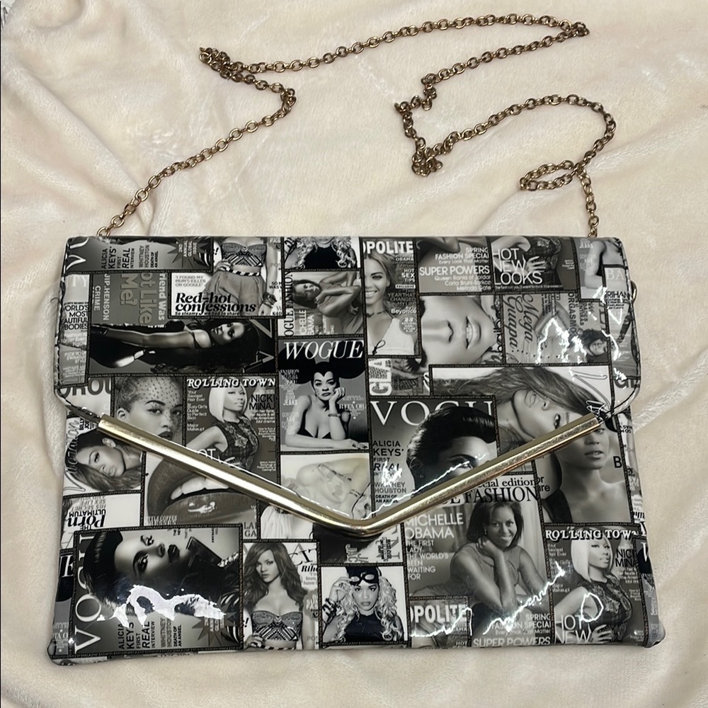 Chic Vogue Black/White Envelope Clutch Bag